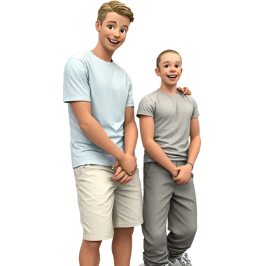 two boys having fun sticker