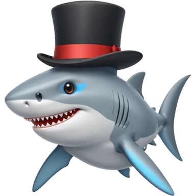 Shark with a top hat sticker