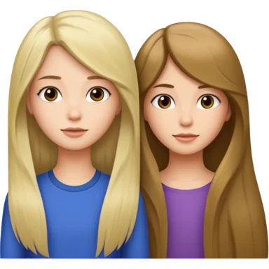 Emily cabello largo con junto a Sofía cabello súper largo Emily cabello corto Sofía cabello súper largo  sticker