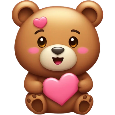 A cute sugary bear filled with hearts and sweetness. blushing with smooches all over  sticker