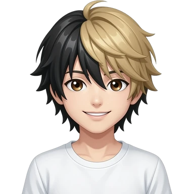 L der Anime Charakter von death note er hat schwarzr haare nd blond er hat braune augen sehr blasse haut weißes t-shirt eine person er lächelt nich sticker