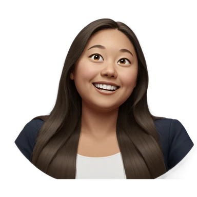 smiling woman with long hair sticker