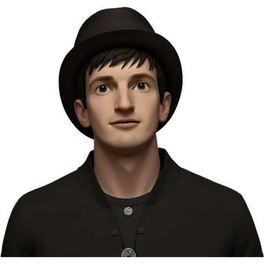 boy in hat looking at viewer sticker