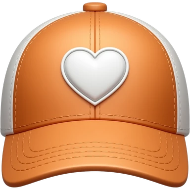 Orange trucker hat with heart on the front  sticker