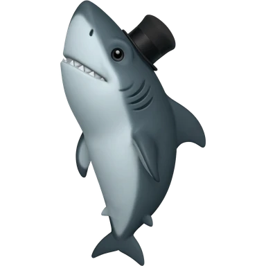Shark with a top hat sticker