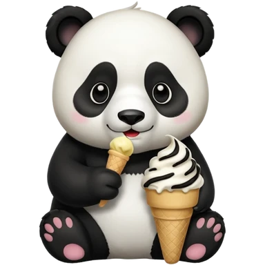 Panda eating ice cream sticker