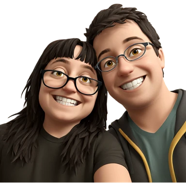 smiling boys indoors with glasses sticker