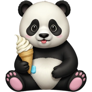 Panda eating ice cream sticker
