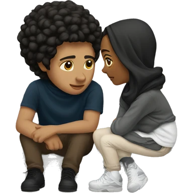 sitting together on city street sticker