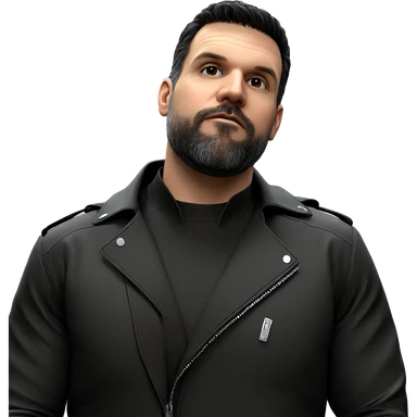 dark attire with confident gaze sticker