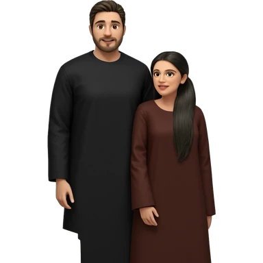 realistic couple behind door sticker