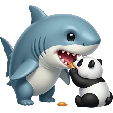 Shark eatinga a panda sticker