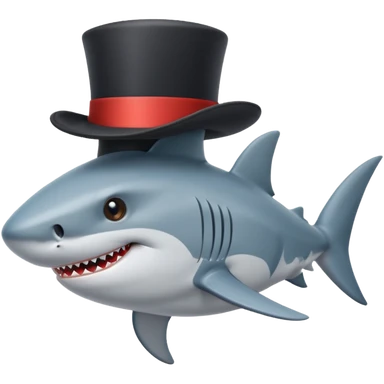 Shark with a top hat sticker