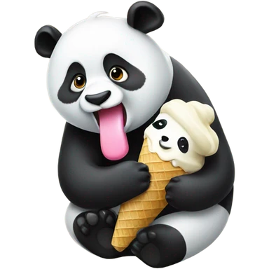 Panda eating ice cream sticker