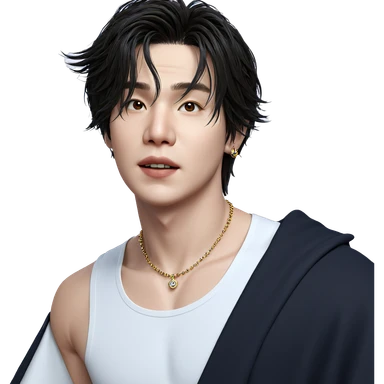 realistic male portrait with jewelry sticker