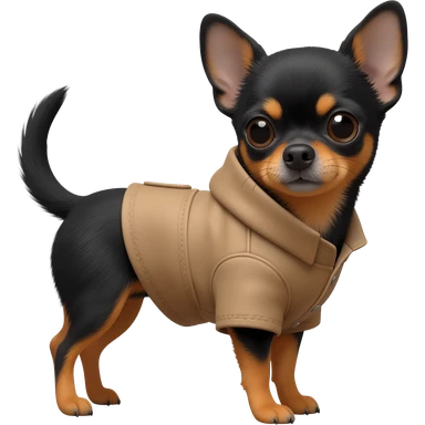 Black chihuahua in a coat sticker