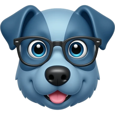 Un perro azul con unos lentes sticker