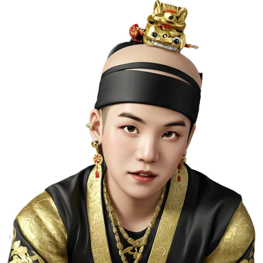 boy in chinese attire with jewelry sticker