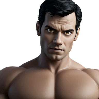muscular man with black hair sticker