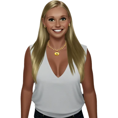 blonde girl with jewelry smile sticker
