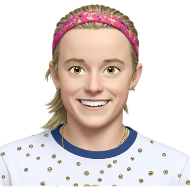 smiling boy with jewelry sticker