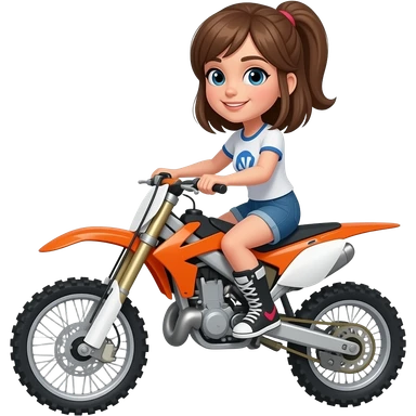 Moto cross avec une fille dessus  sticker