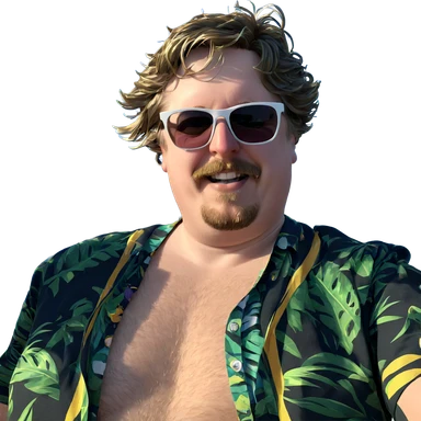 bearded boy in hawaiian shirt sticker