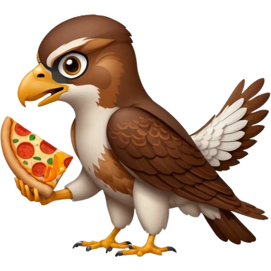 Falcon eating Pizza sticker