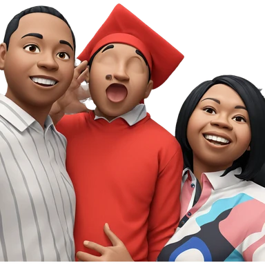 three boys with black hair sticker