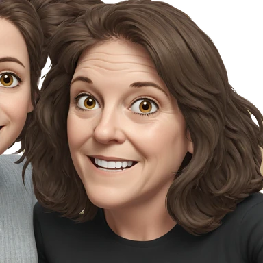 smiling girl with brown hair sticker