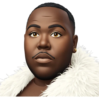 realistic portrait of dark-skinned male sticker