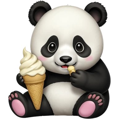Panda eating ice cream sticker