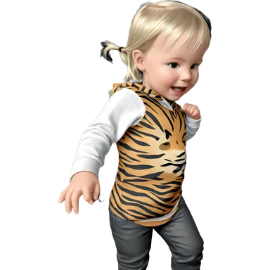 blonde girl in tiger print sticker