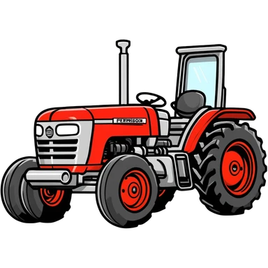 Shiny aerodynamic new Massey Ferguson tractor with spoiler  sticker