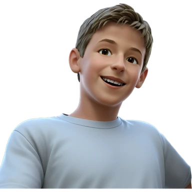 happy boy under a tree sticker