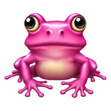 Pink realistic frog with glitter  sticker