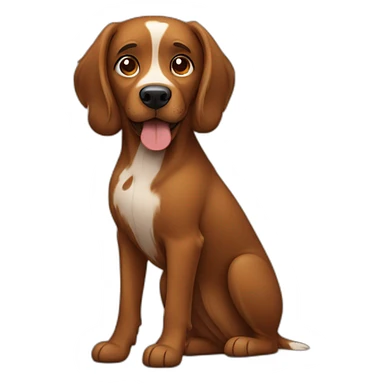 brown dog with hair spots and then bold sticker