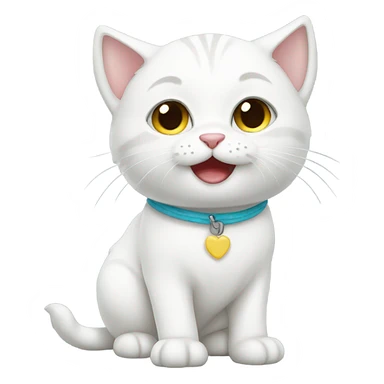 cute baby white cat sticker