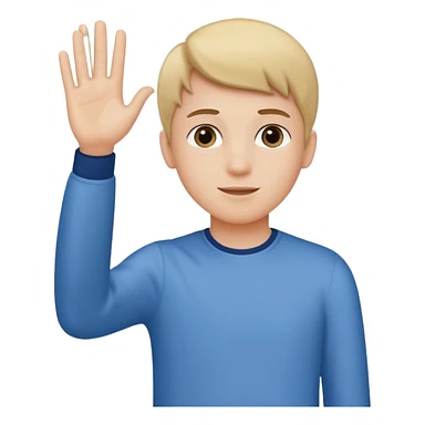 teenager seen from behind waving goodbye to his parents sticker