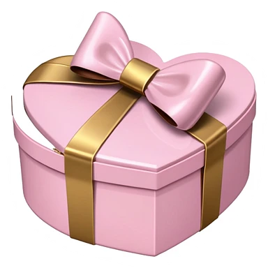 pale pink heart box, pale pink bow, filled with chocolates inside sticker
