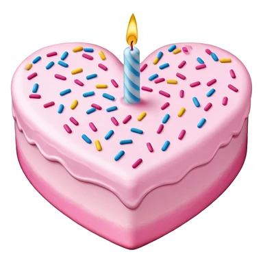 Heart shaped birthday cake sticker