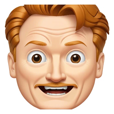 excited conan o'brien face sticker