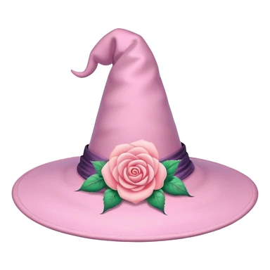 Pink Pastel Witch Hat With Rose sticker