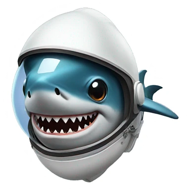 shark with space helmet  sticker
