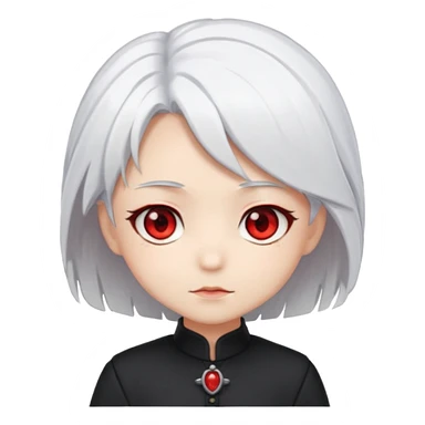 Anime, chibi, white hair, girl, red eyes sticker