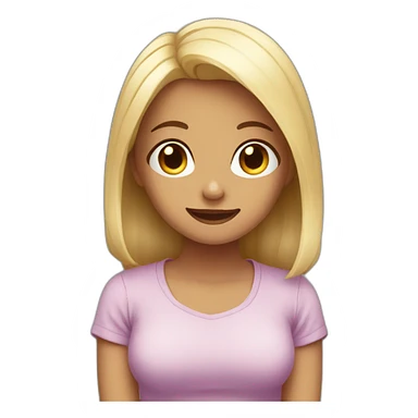 Front view emogirl sits on the floor sticker