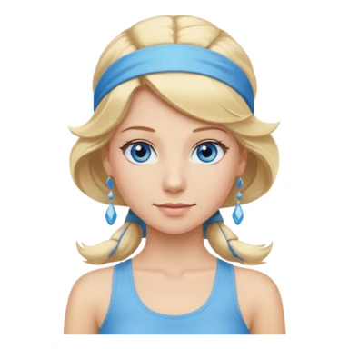  long blown out blonde hair woman blue eyes pilates princess  sticker
