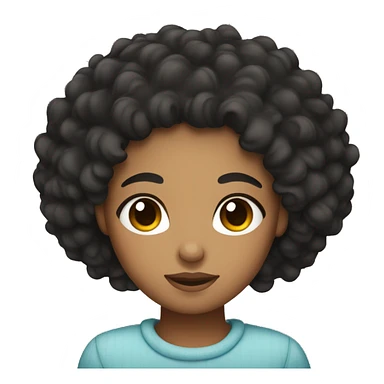 black curly hair girl sleeping sticker