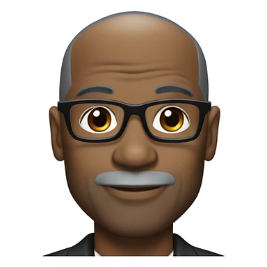 deon sanders with round face and suit and glasses and buzz cut and small eyes and over 50 small gray bearded receding hairline and small black eyes and wrinkled forehead sticker