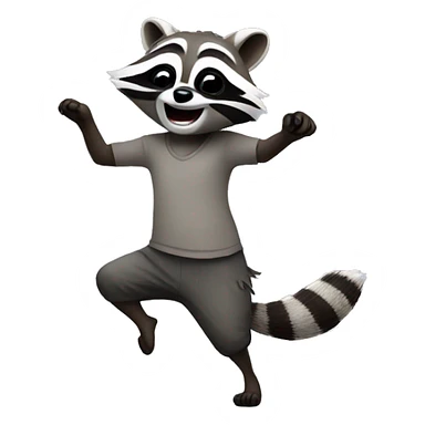 Raccoon dancing sticker